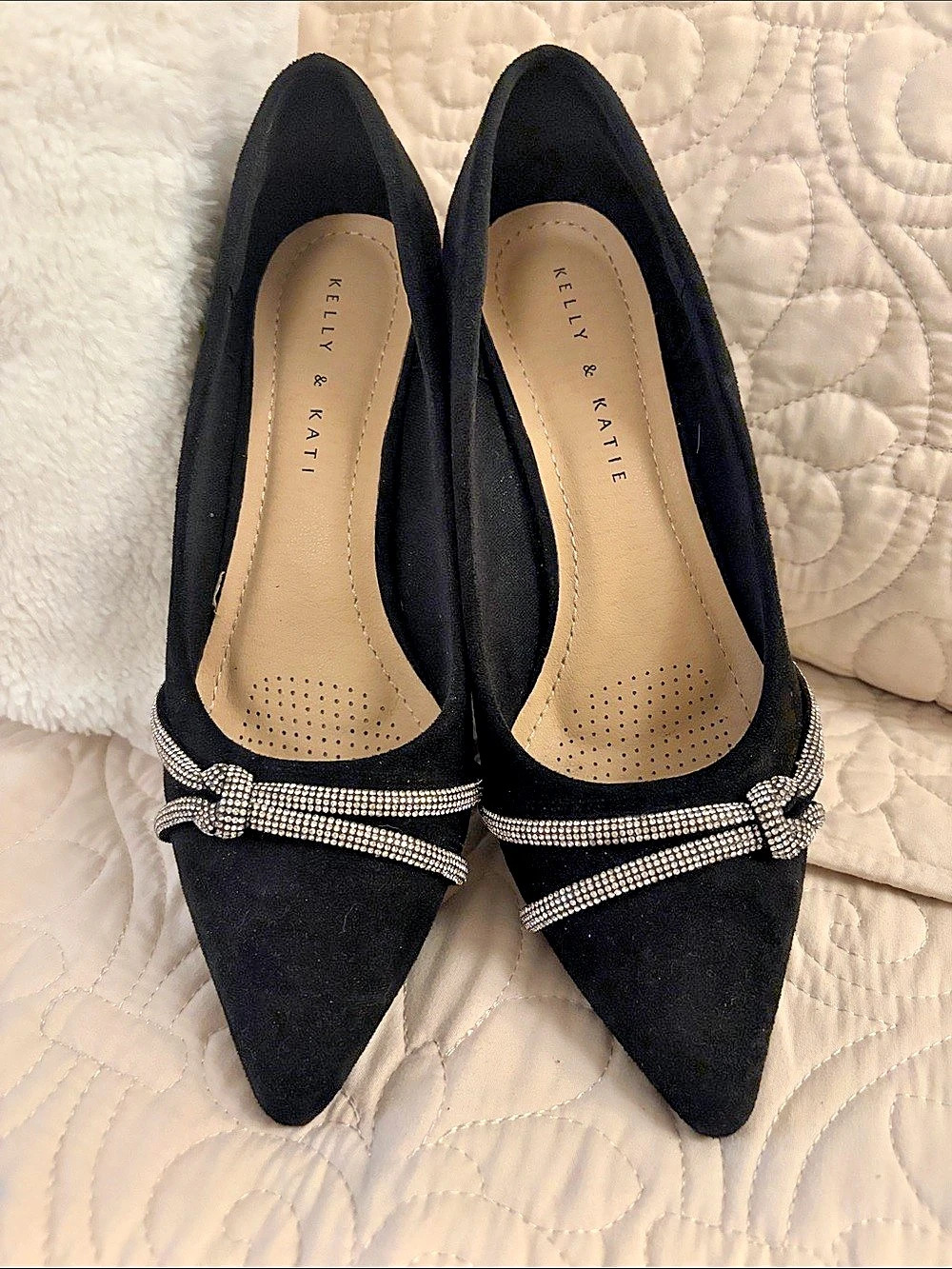 Kelly & Katie Rhinestone Bow Heels Black EU 37